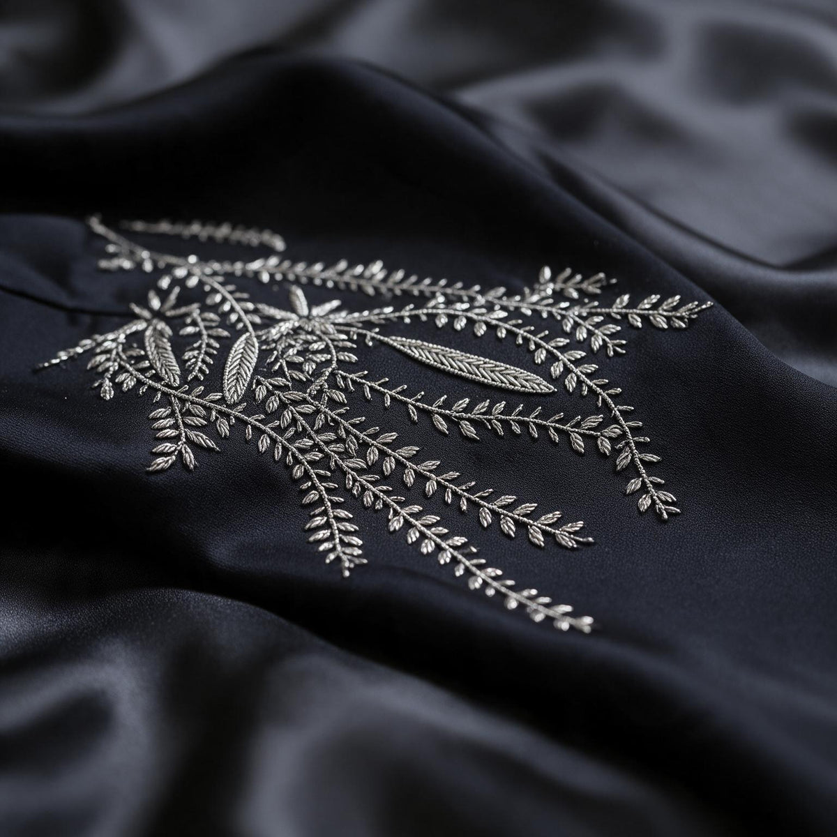 The Black Gehun Sherwani - fabric detail