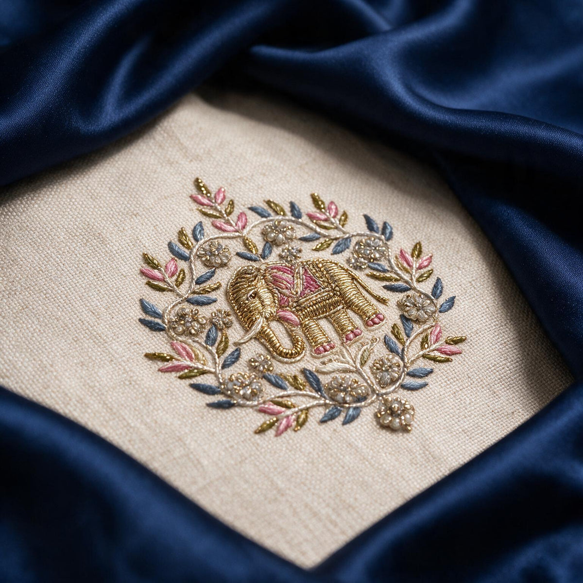 The Beige Gajraj Bandhgala - fabric detail