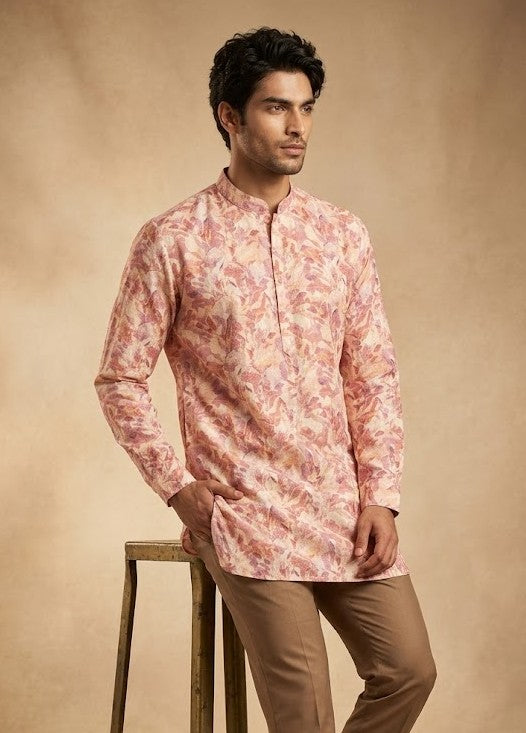 Printed Short Kurta — Botanical / Floral Digital Print