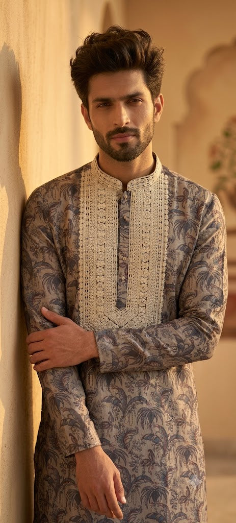 Minimalist Zari-Embroidered Kurta