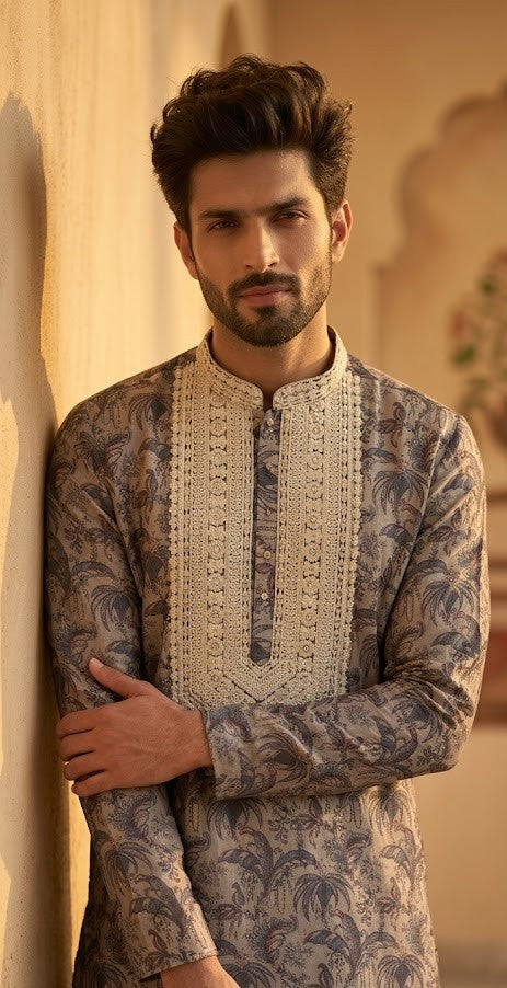 Minimalist Zari-Embroidered Kurta