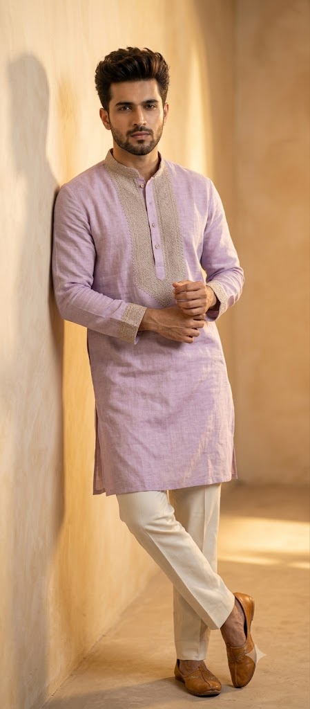 Minimalist Zari-Embroidered Kurta