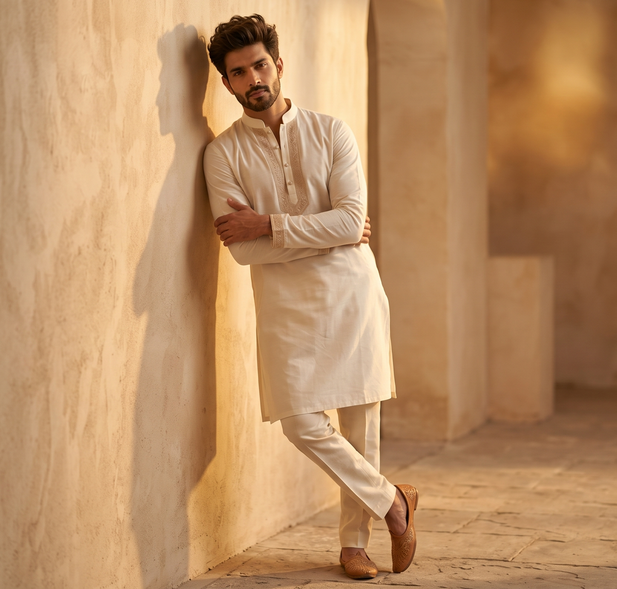 Minimalist Zari-Embroidered Kurta