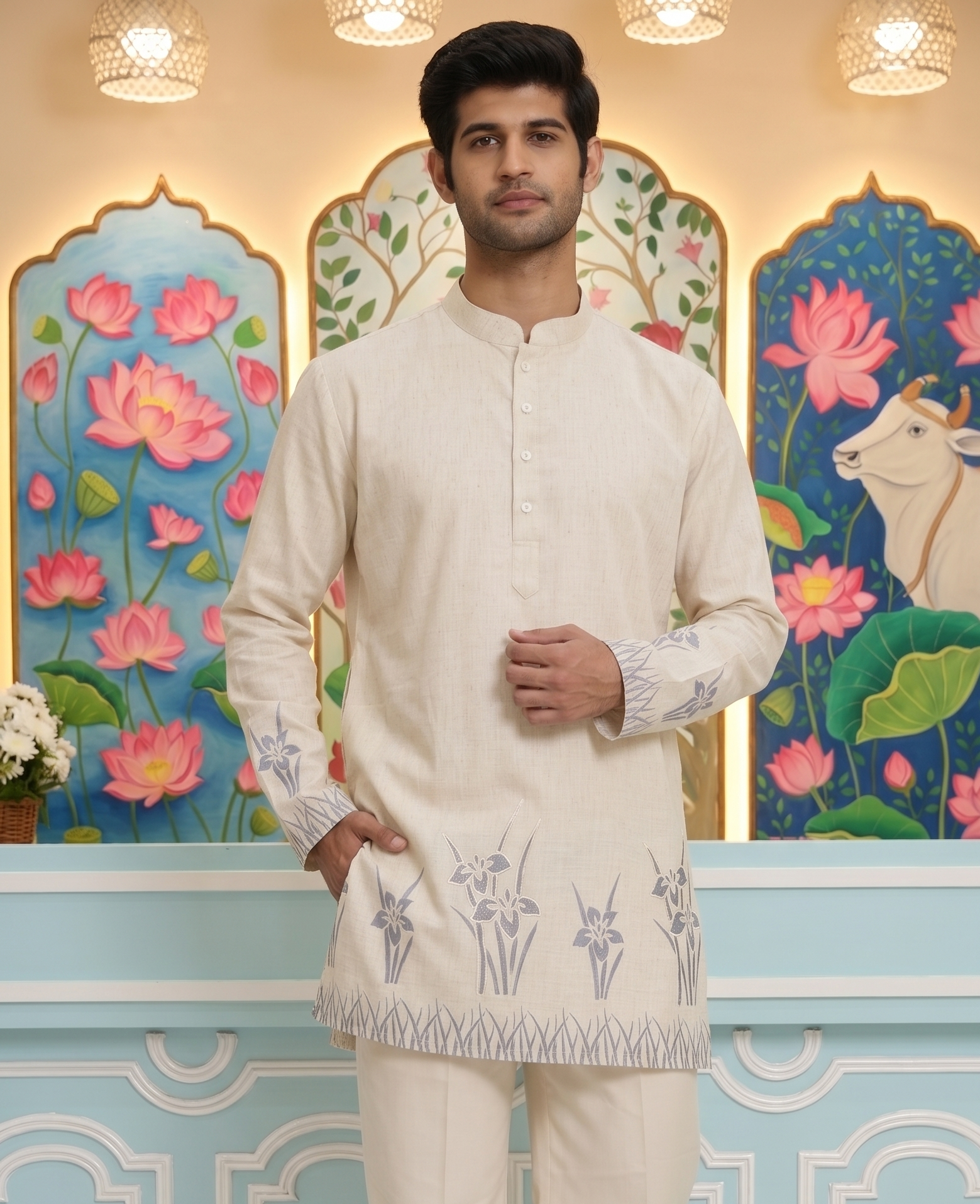 Straight-cut kurta premium linen