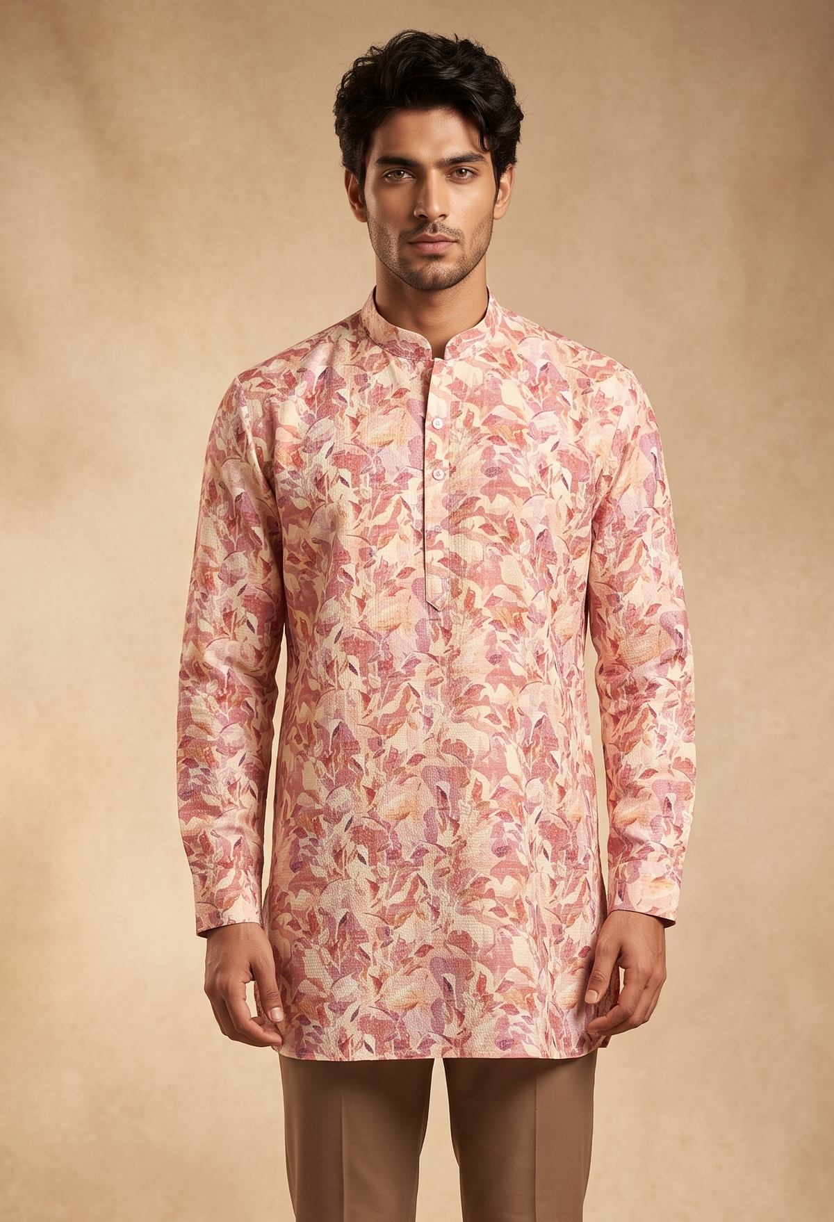 Printed Short Kurta — Botanical / Floral Digital Print