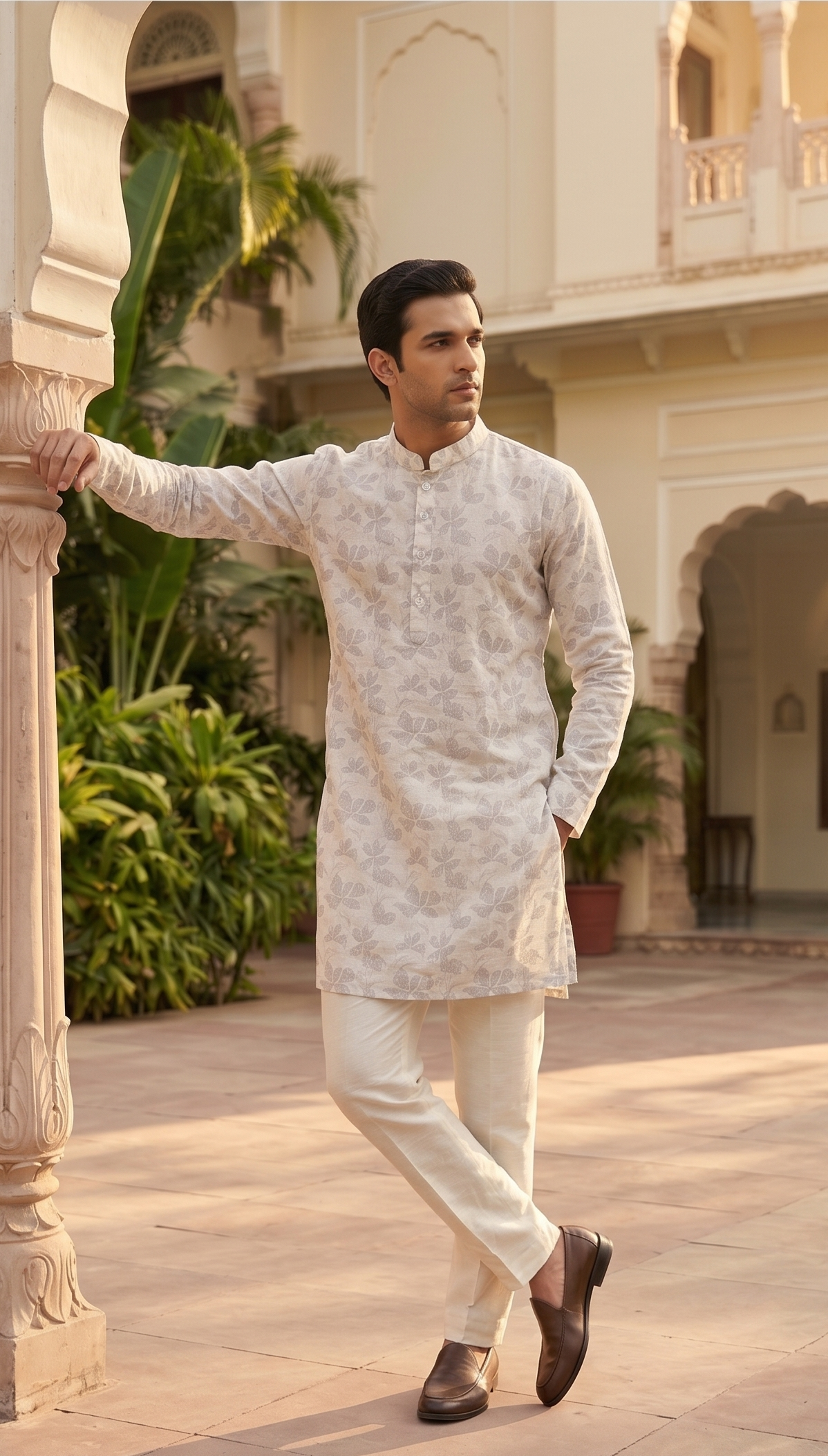Ivory Floral Kur