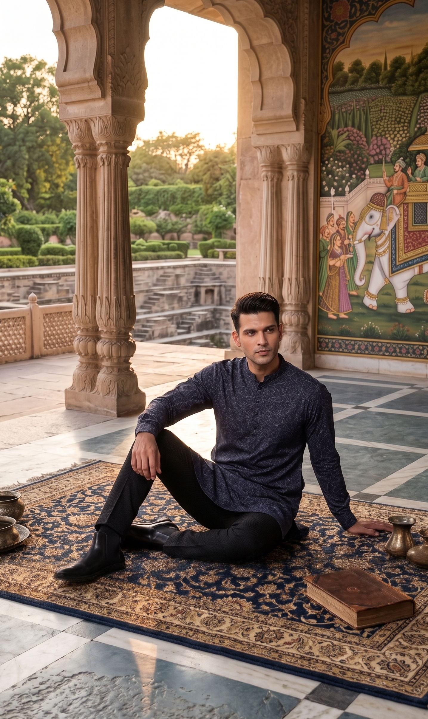 Short kurta / kurta shirt (hip-length) — Indo-western fusion cut