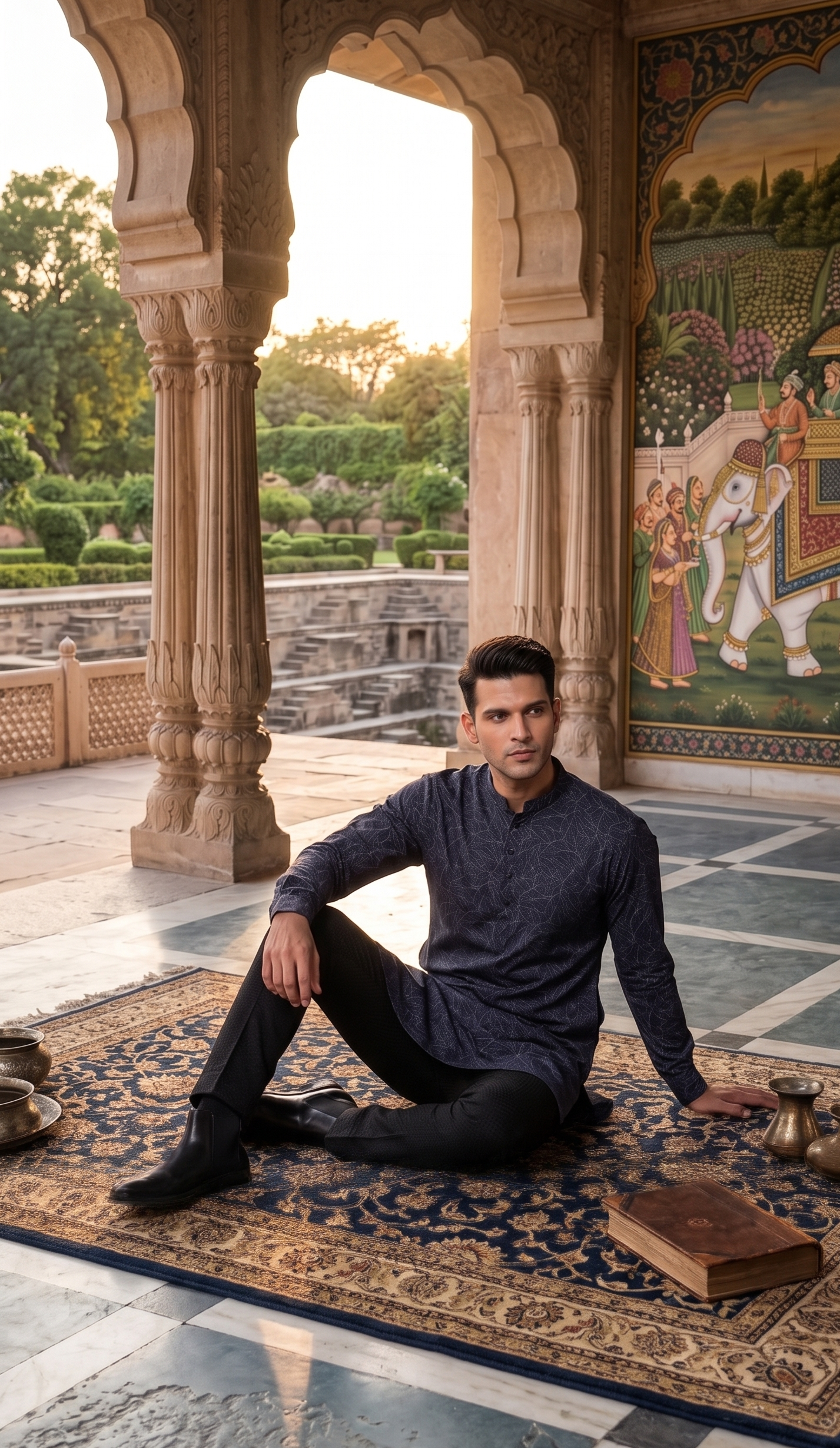Short kurta / kurta shirt (hip-length) — Indo-western fusion cut