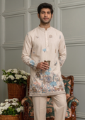 Cream/ivory textured fabric kurta