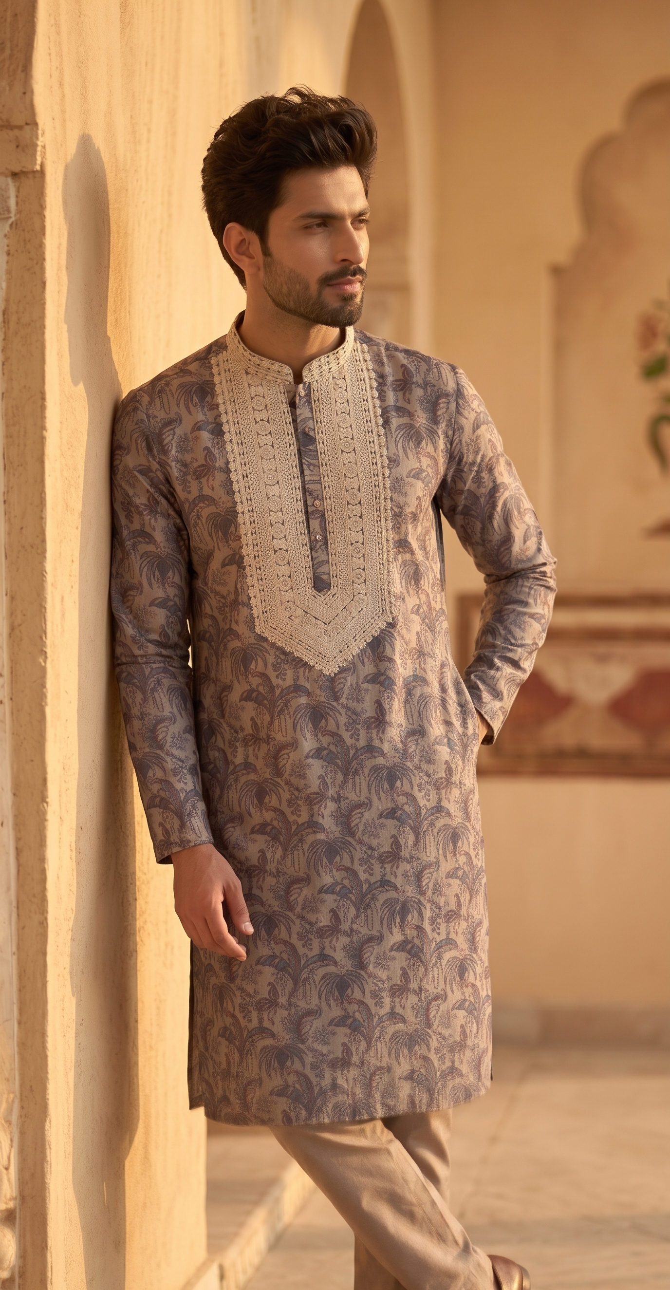 Minimalist Zari-Embroidered Kurta