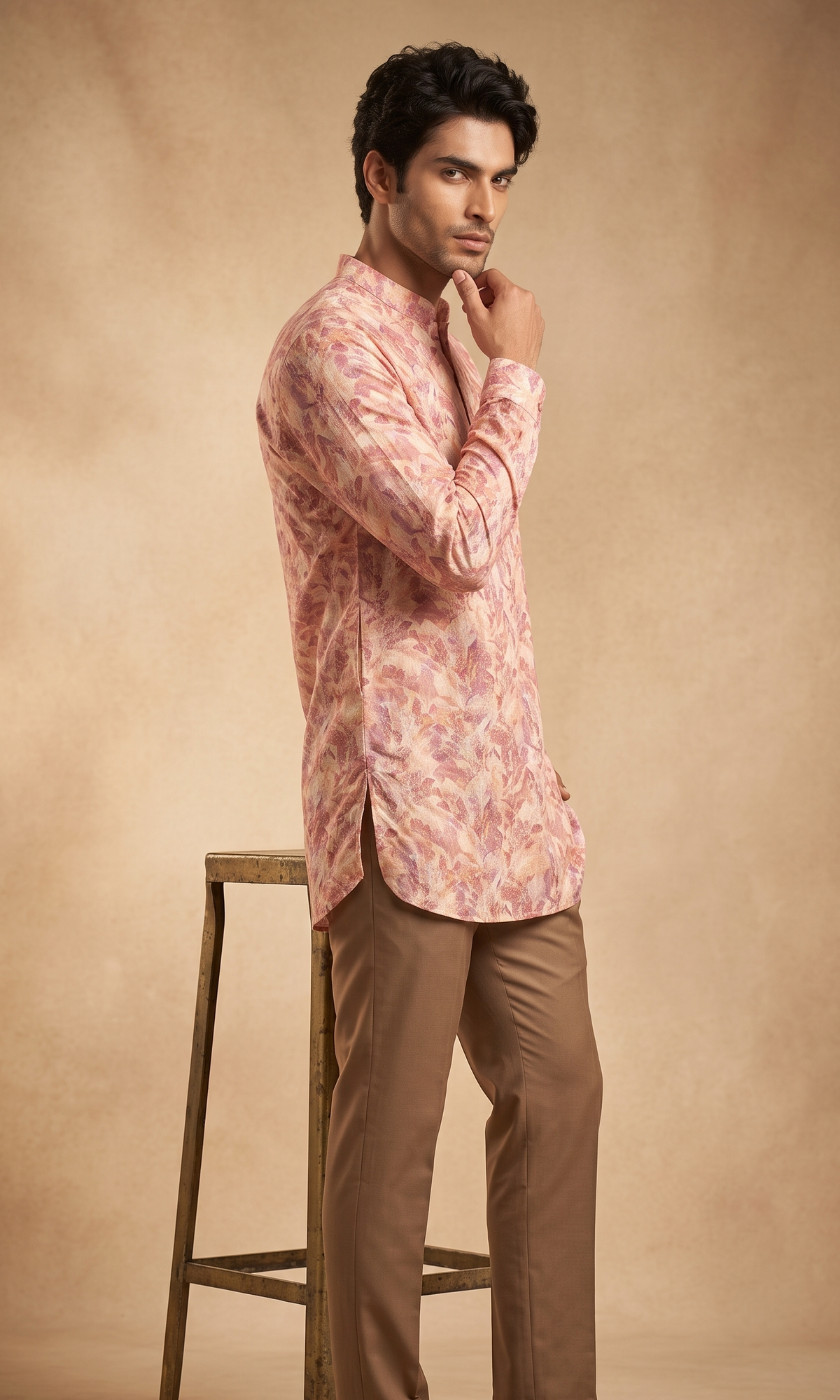 Printed Short Kurta — Botanical / Floral Digital Print