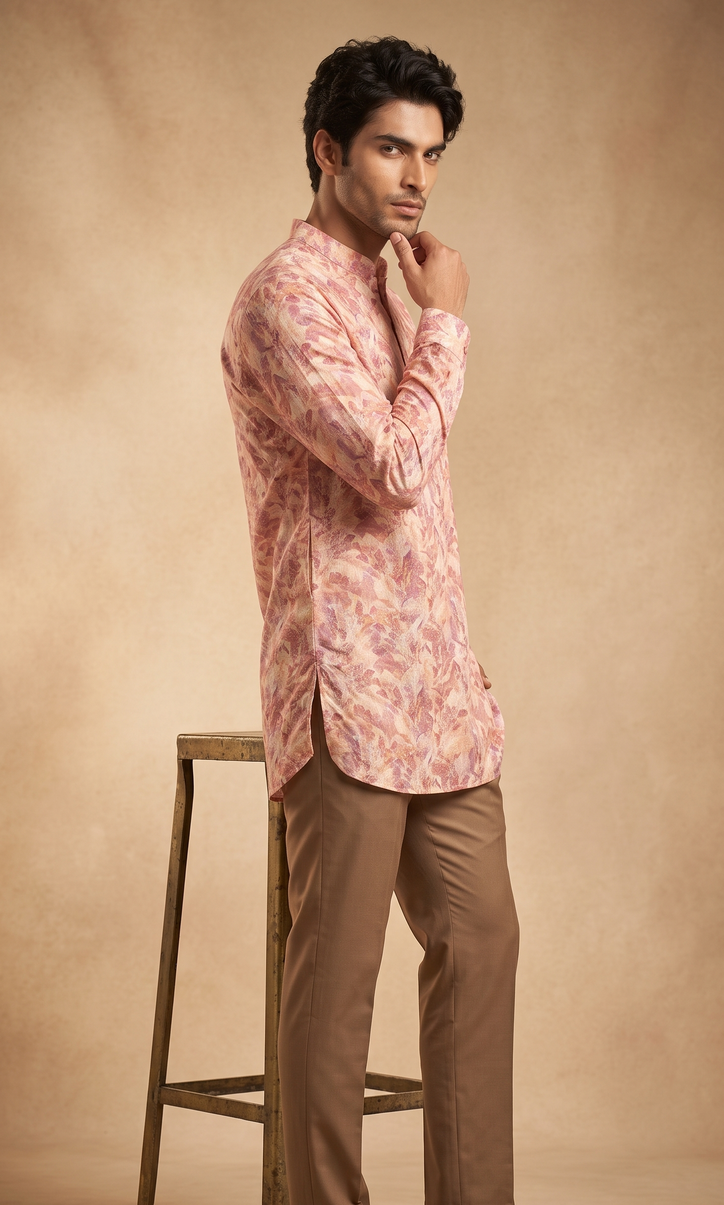 Printed Short Kurta — Botanical / Floral Digital Print