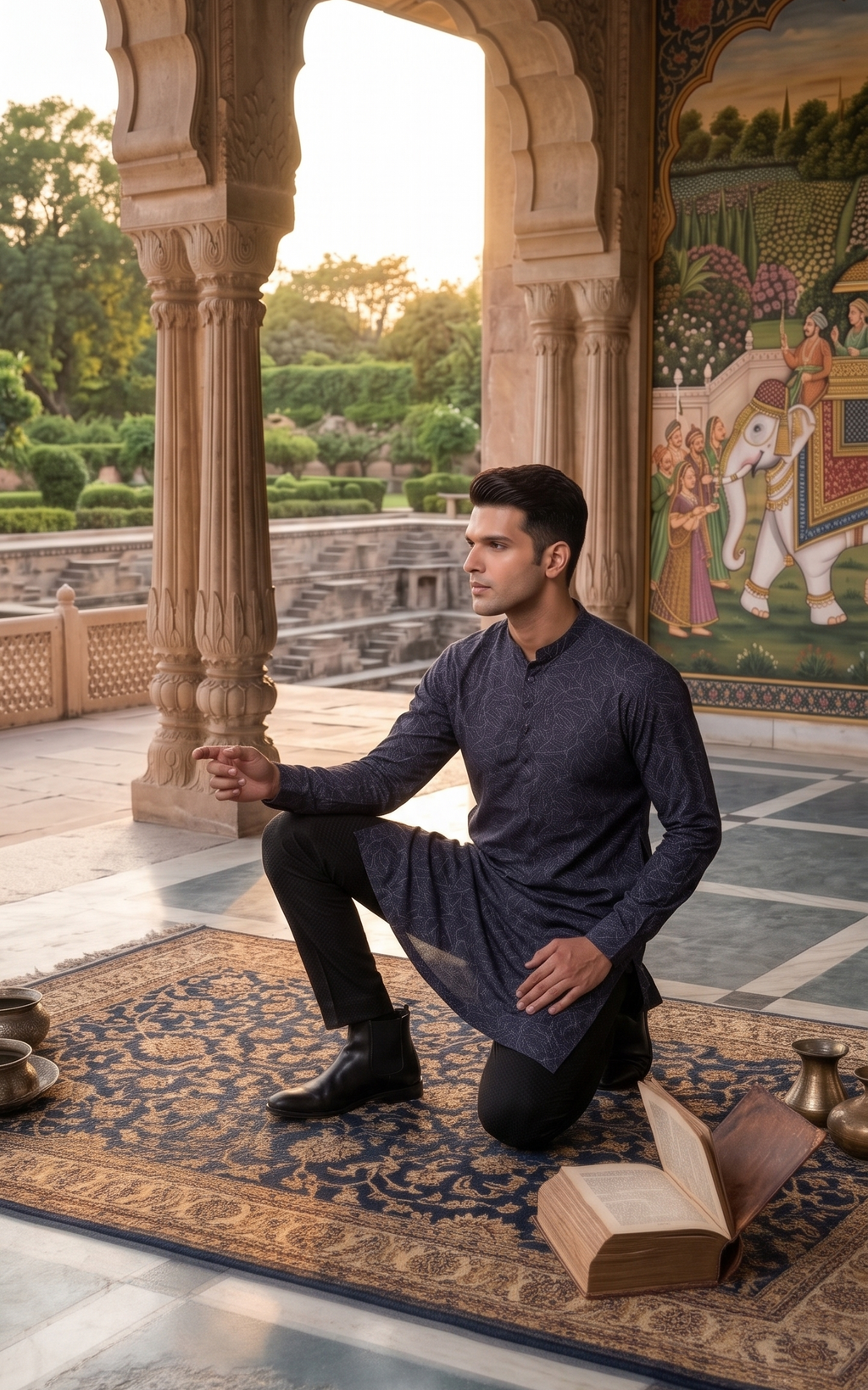 Short kurta / kurta shirt (hip-length) — Indo-western fusion cut