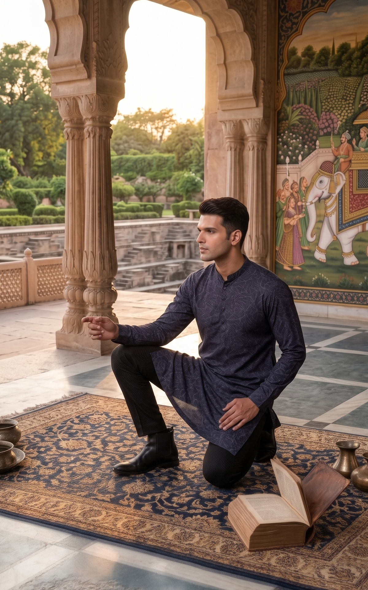 Short kurta / kurta shirt (hip-length) — Indo-western fusion cut