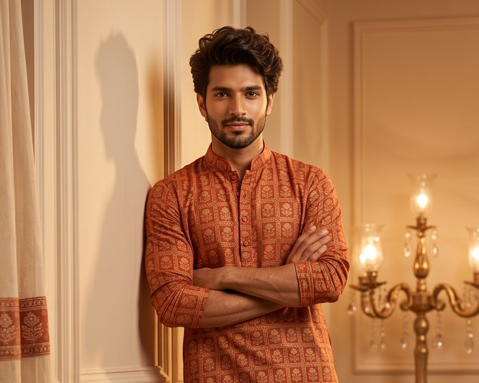 Printed Short Kurta sky blue short kurta