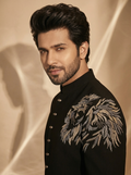 Black Lion Embroidered Jodhpuri