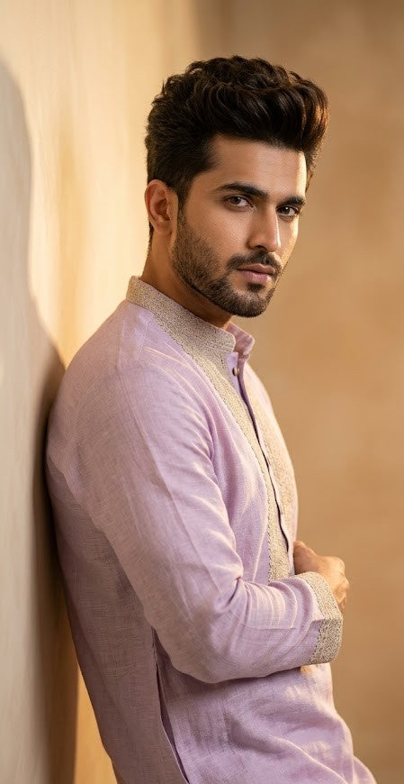Minimalist Zari-Embroidered Kurta