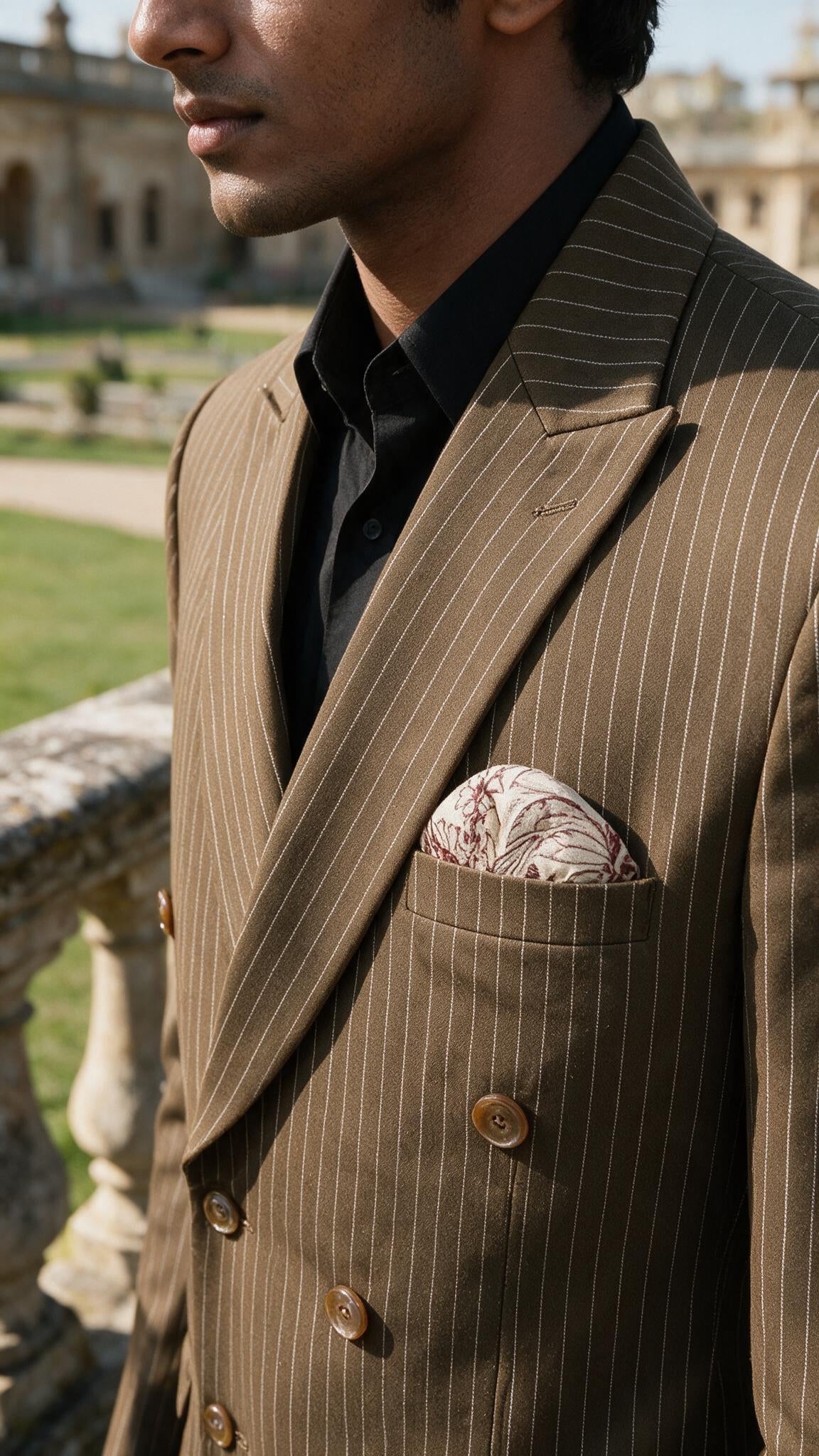 The Tobacco Pinstripe - close up