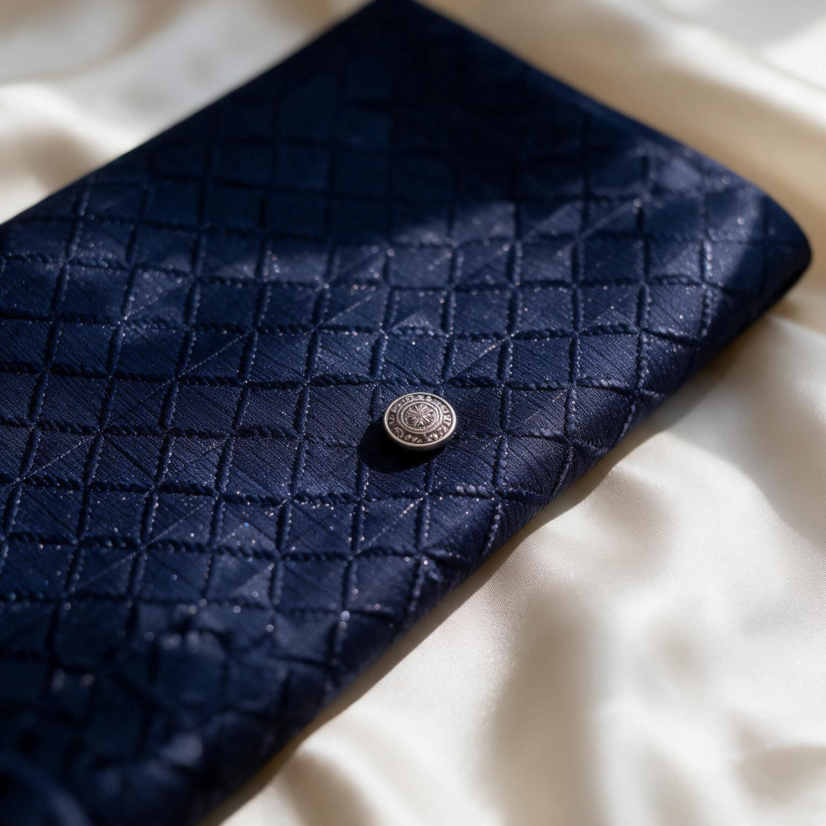 The Navy Kona Waistcoat - fabric detail