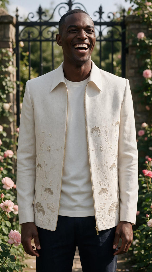 The Ivory Sarus Jacket - full length