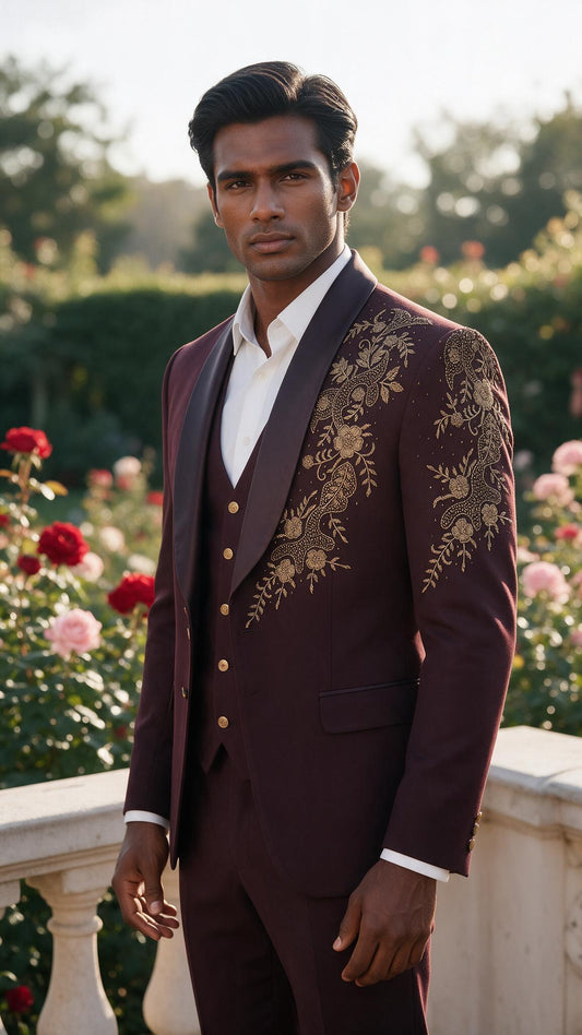 The Maroon Bel Tuxedo - full length