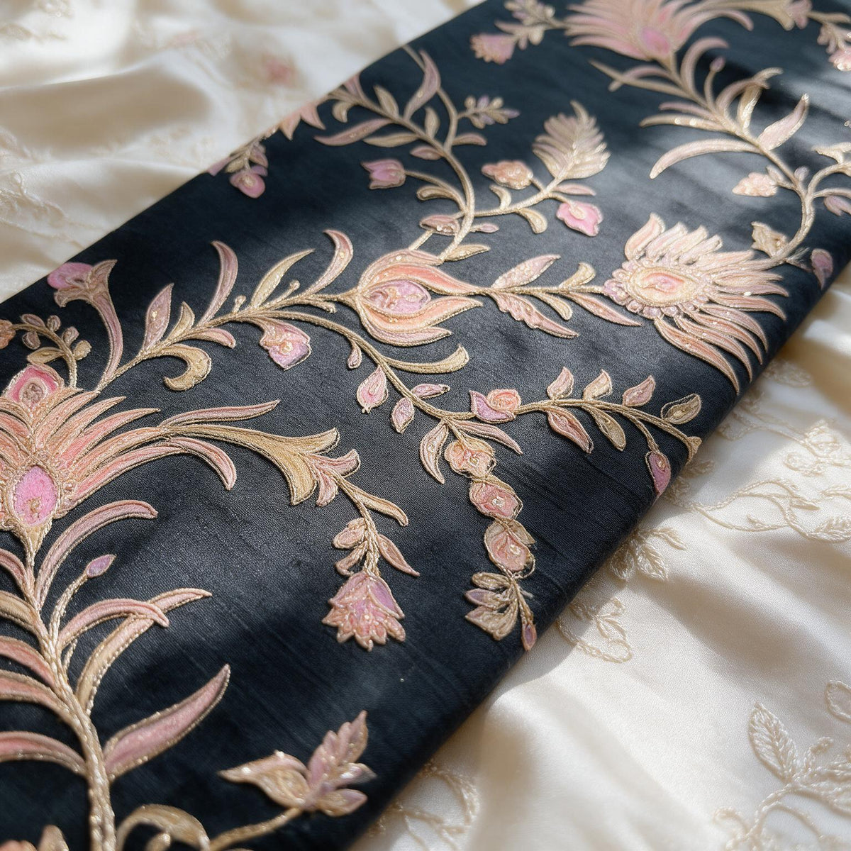 The Charcoal Gulbagh Sherwani - fabric detail