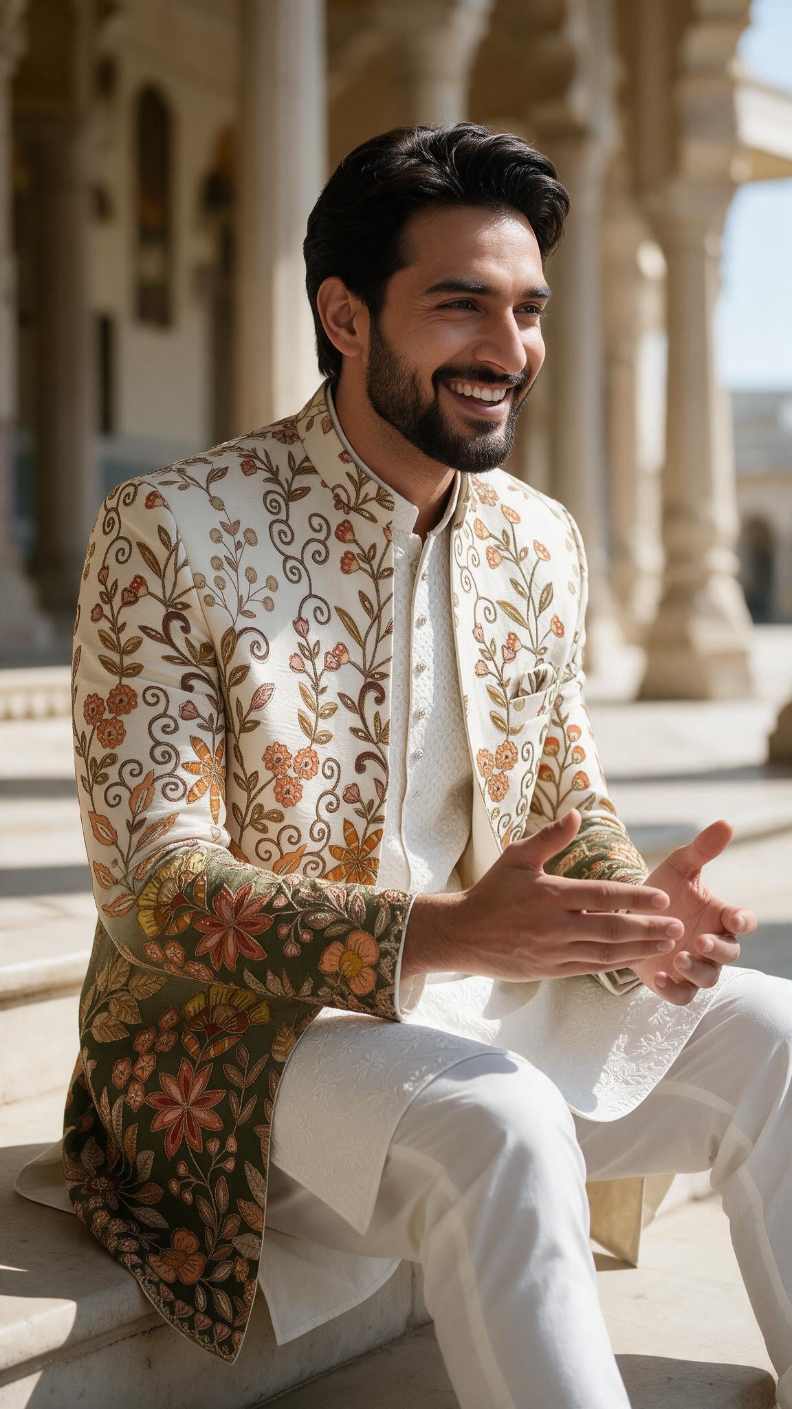 The Ombre Bagh Sherwani - in motion