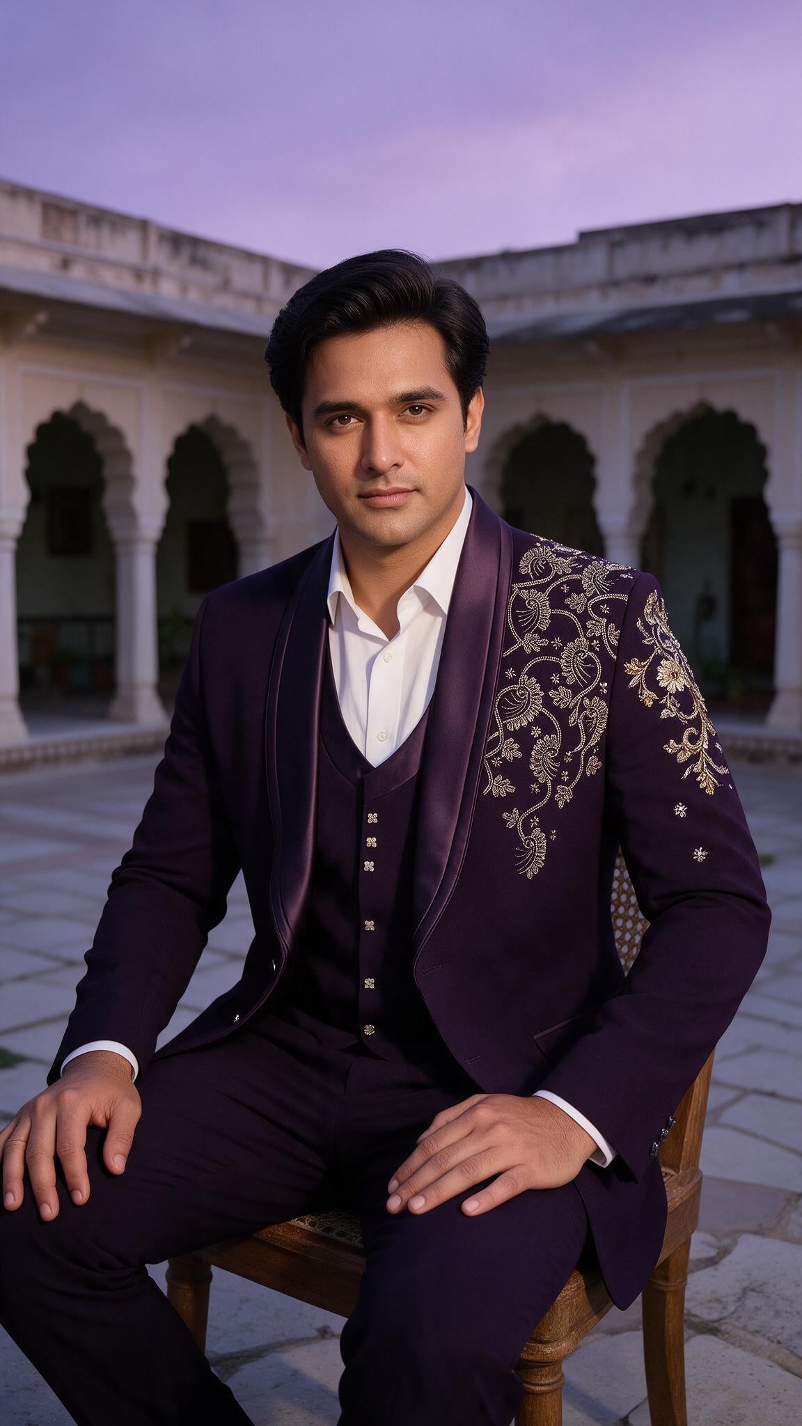 The Aubergine Bel Tuxedo - in motion