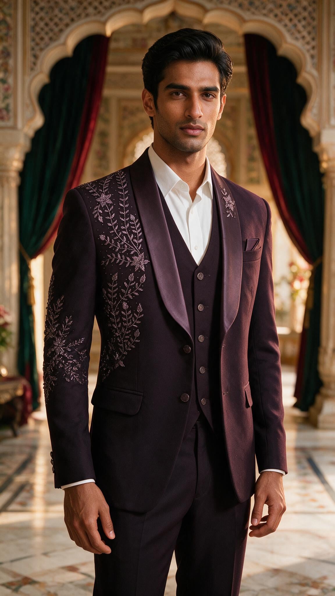 The Aubergine Vine Tuxedo - full length