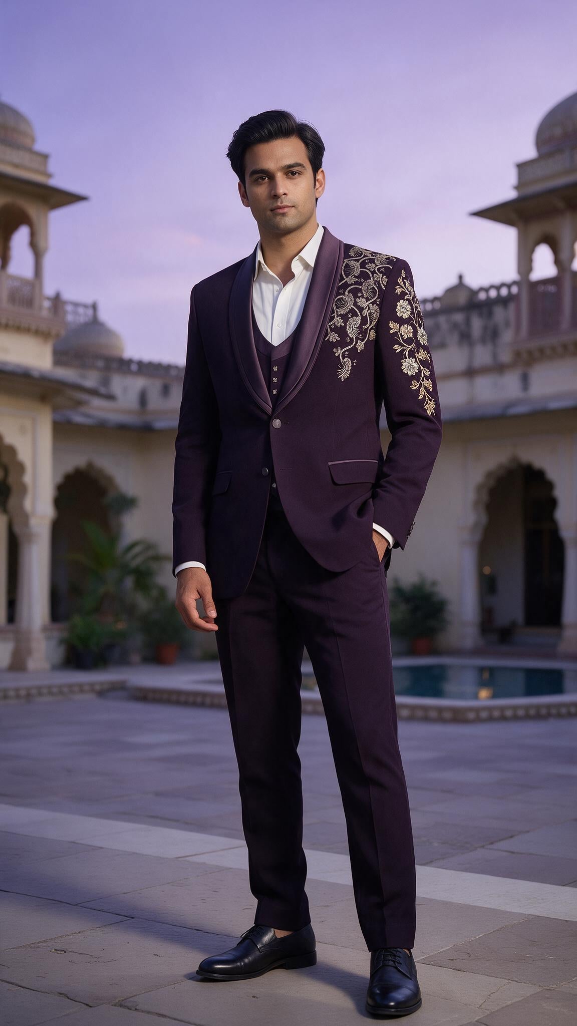 The Aubergine Bel Tuxedo - full length