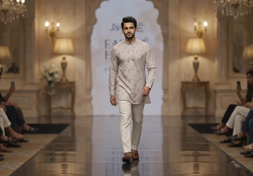 Straight-cut short kurta — classic traditional length with a clean, modern finish